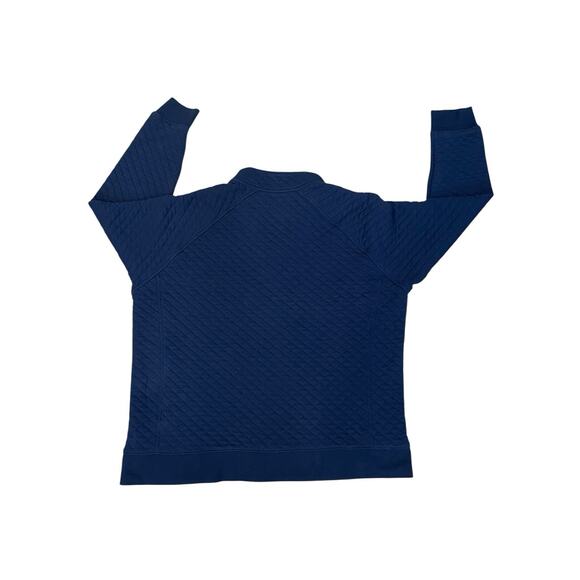 Eddie Bauer Sweater Adult XL Blue Quilted 1/4 Button Long Sleeve Pullover-Casual - Picture 2 of 10